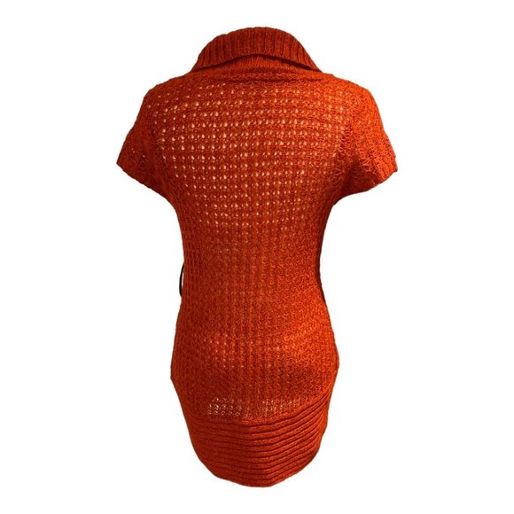 RAZZLE DAZZLE Sweater Sz Large Rust Colour Assymetrical Lines Large Buckle - Picture 7 of 11